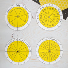 Load image into Gallery viewer, Days and Months Spinning Calendar Wheels