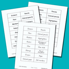 Load image into Gallery viewer, Art and School Supplies Labels