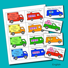 Load image into Gallery viewer, Cute Truck Valentine's Day Cards
