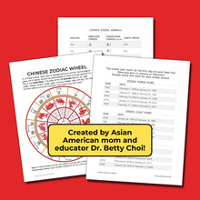 Load image into Gallery viewer, Chinese zodiac wheels bonus printable translations guide and animal years chart
