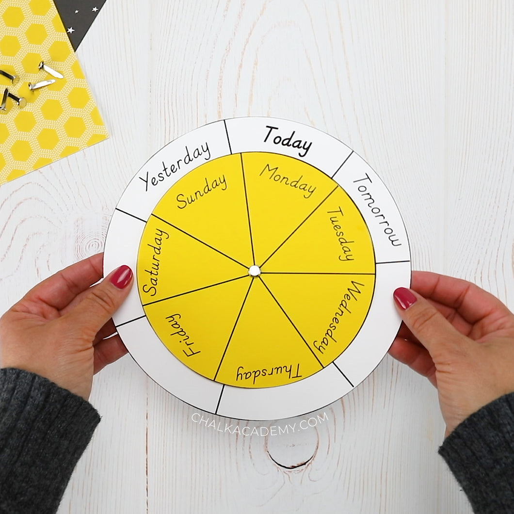 Days and Months Spinning Calendar Wheels – Chalk Academy days-and-months-spinning-calendar-wheels-chalk-academy