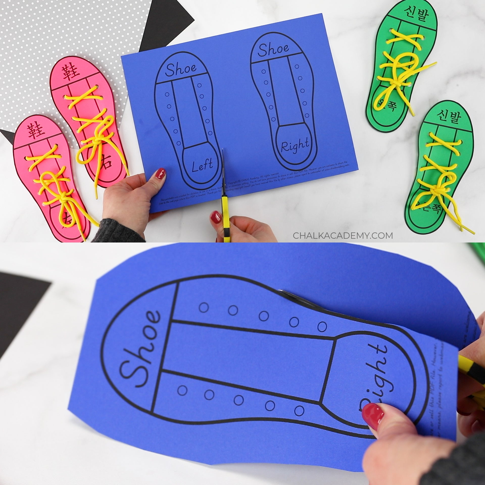 Printable Shoe Tying Practice